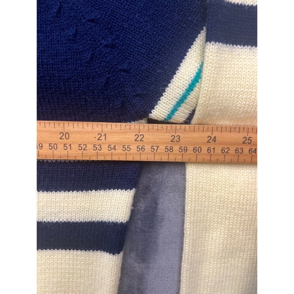 PGA Tour V Neck Sweater Mens XL Navy Yellow Golf Embroidered Logo Acrylic - Picture 6 of 8